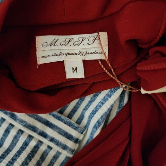 New Max Studio Halter Neck Sweetheart Sexy Cocktail Dress Womens Size M Red - Picture 6 of 9